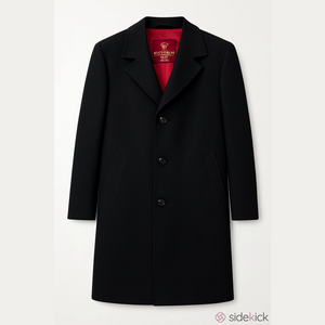 Mens Gleneagles vintage black single breasted overcoat 40 R